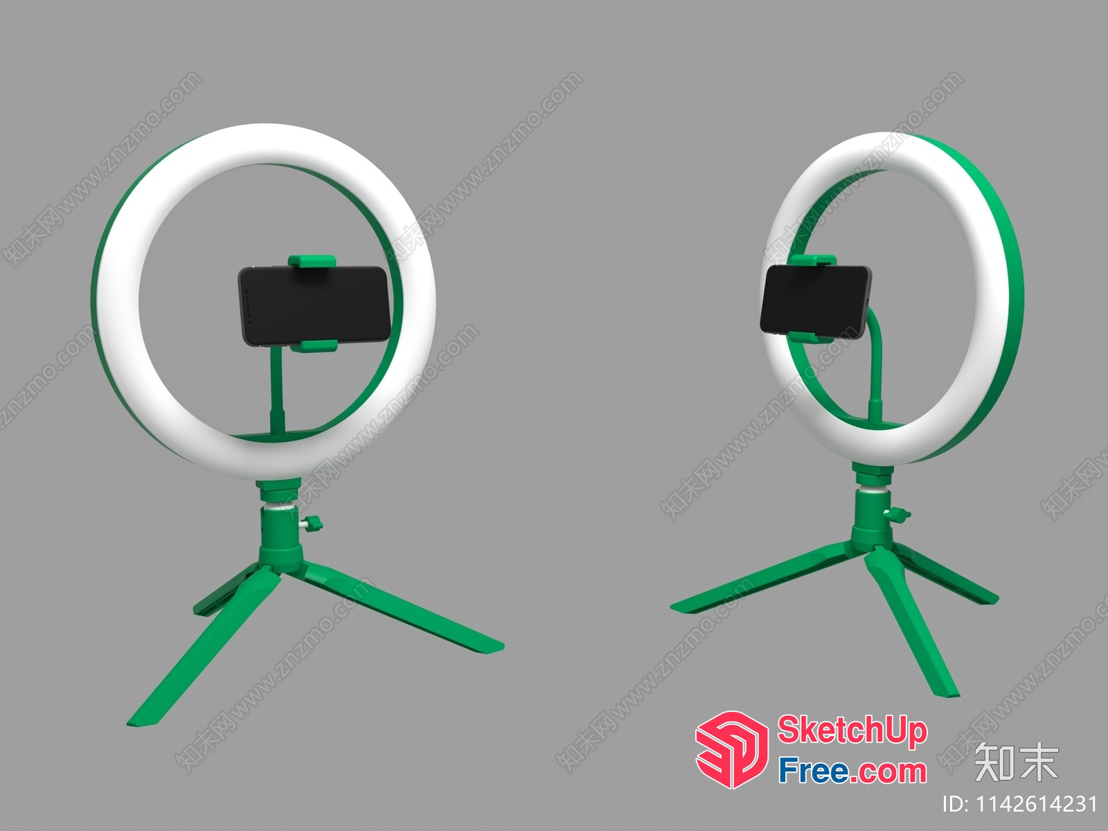Green Ring Light Stand For Photography And Video Production 3D SketchUp File
