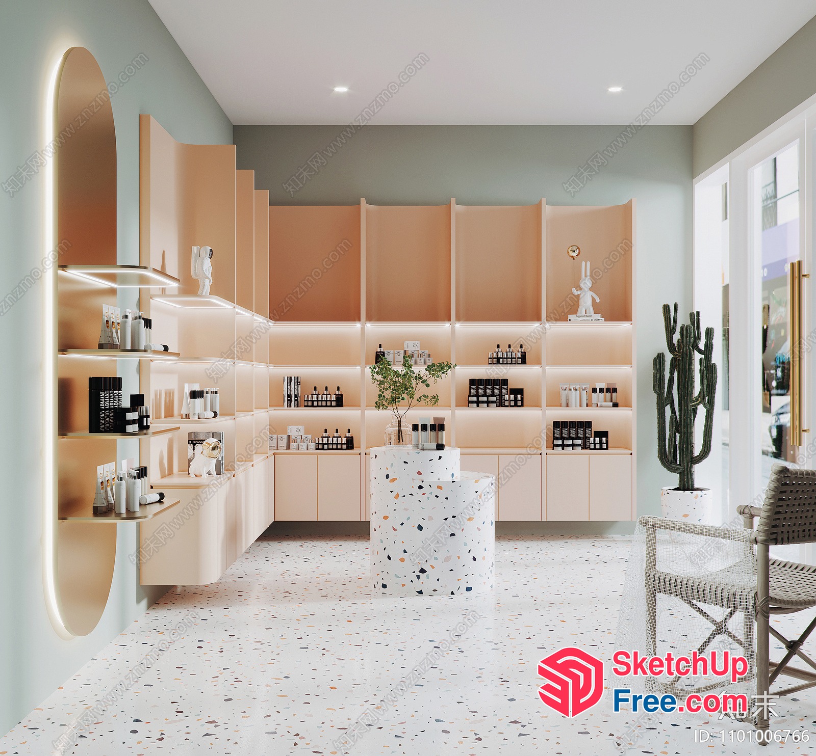 Modern Minimalist Interior With Terrazzo Flooring 3D SketchUp File