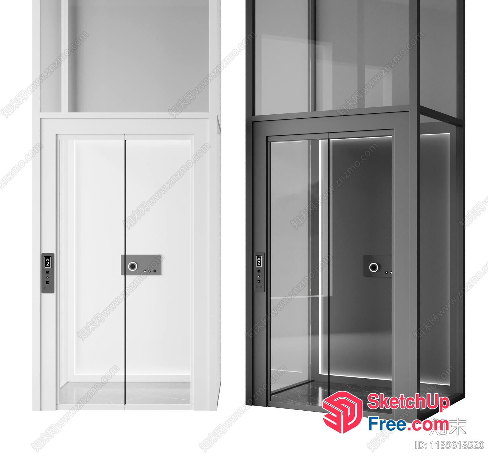 Modern Elevator And Stairs 3D SketchUp File