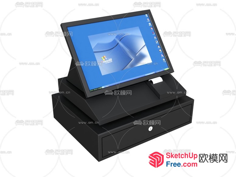 Computer Monitor On Desk 3D SketchUp File