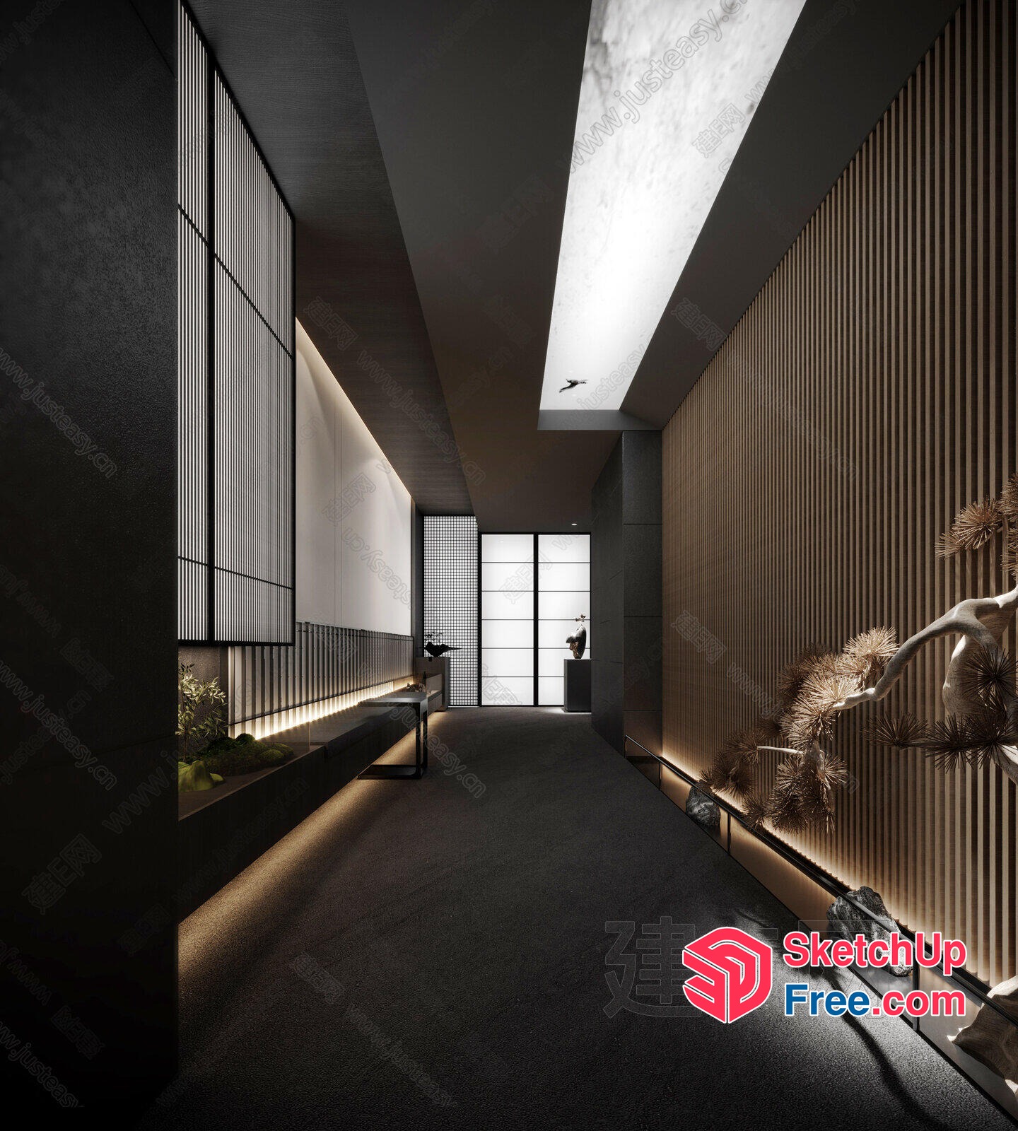 Elegant Japanese-Inspired Interior 3D SketchUp File