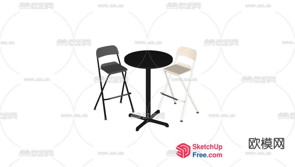 Simple Table And Chairs Arrangement 3D SketchUp File