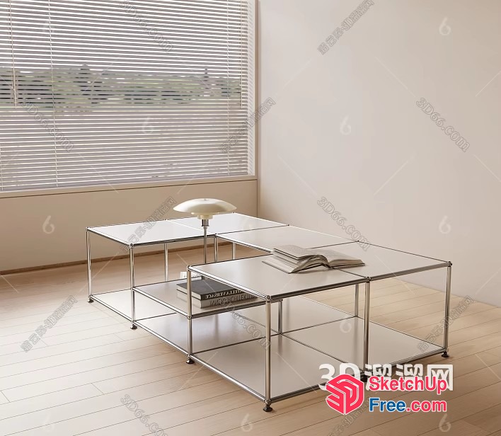 Modern Minimalist Living Room With White Furniture 3D SketchUp File