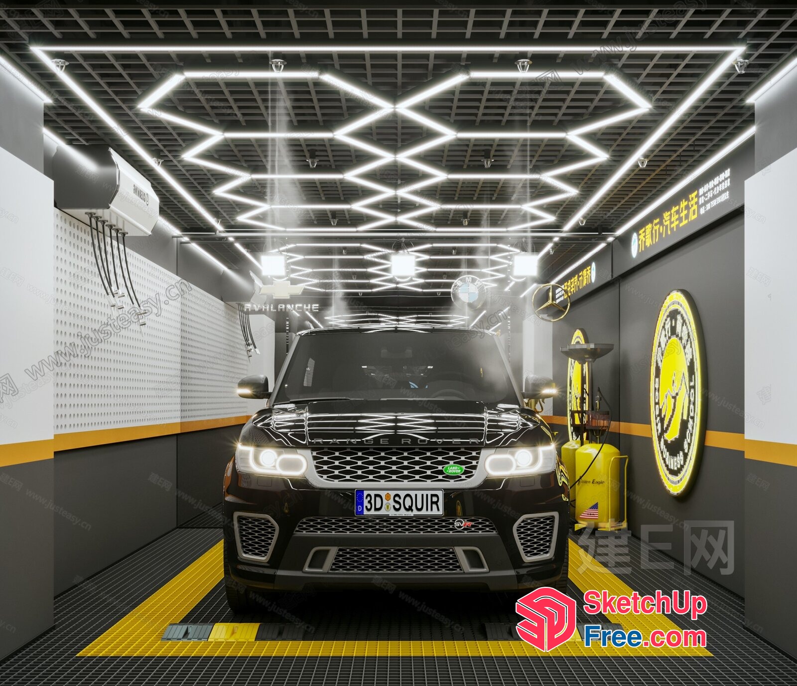 A Luxurious Car Care Facility 3D SketchUp File