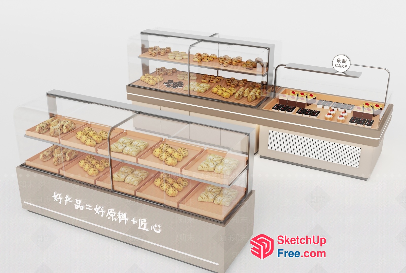 Baked Goods Display Cases 3D SketchUp File