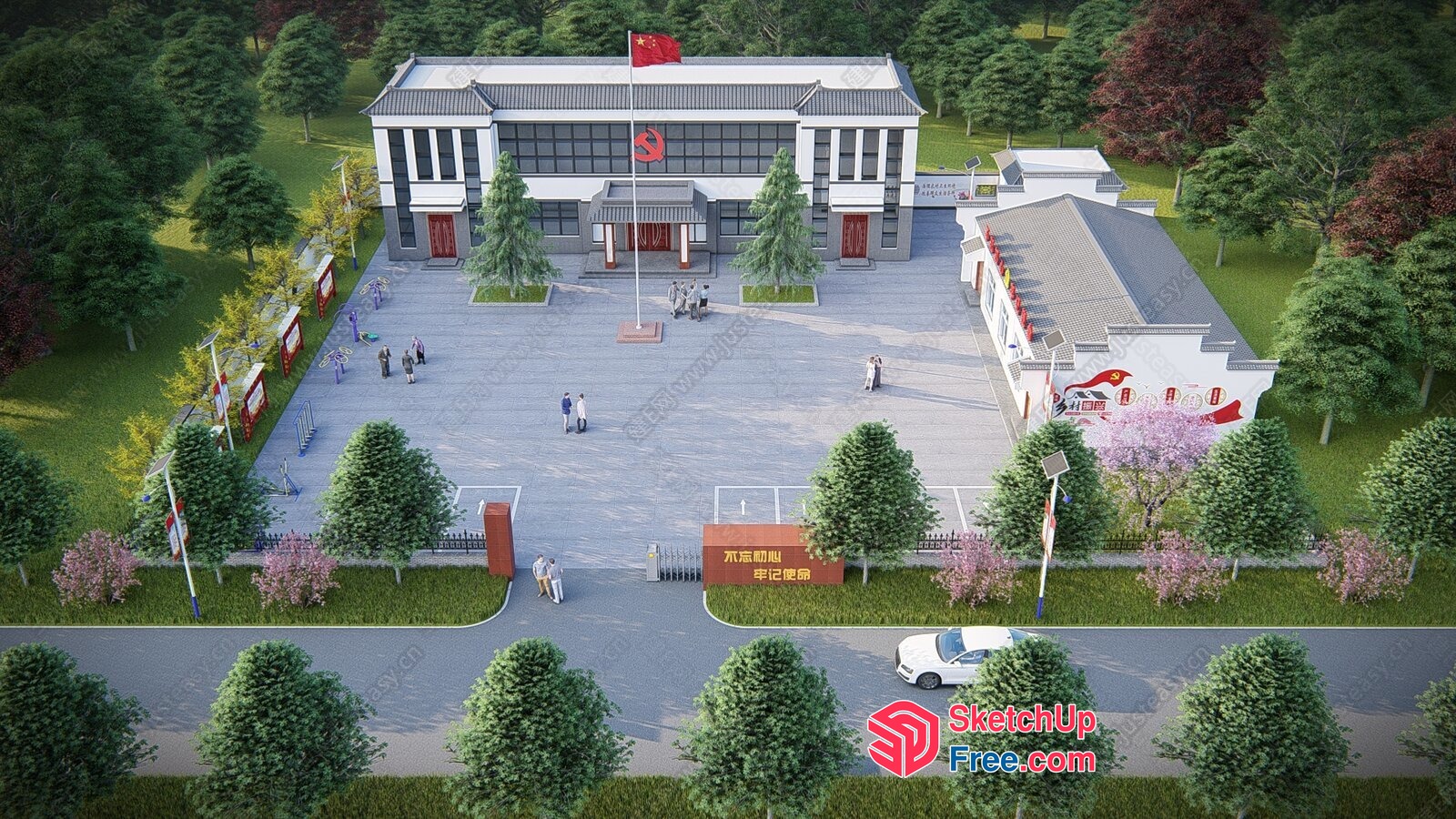 Traditional Chinese Government Building 3D SketchUp File