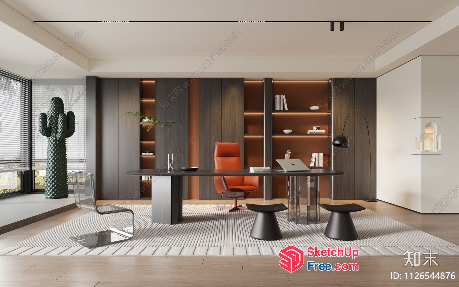 Modern Office Space With Sleek Furniture And Natural Light 3D SketchUp File