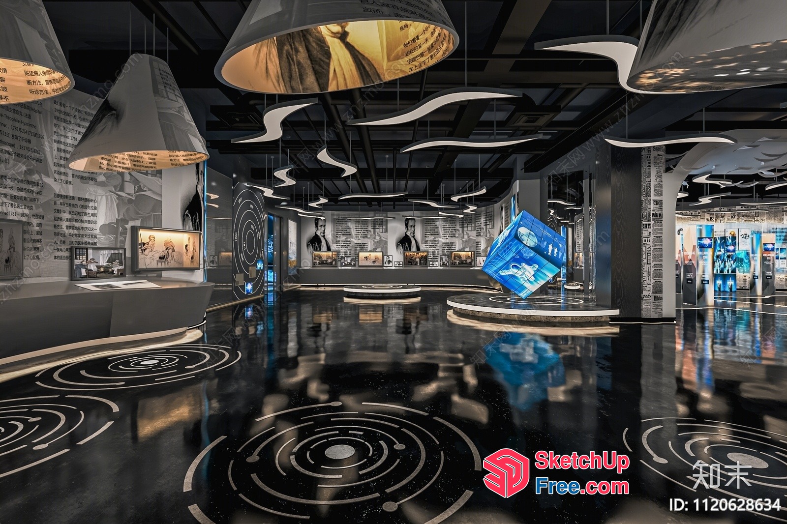 Modern Space Age Interior Design Showroom 3D SketchUp File