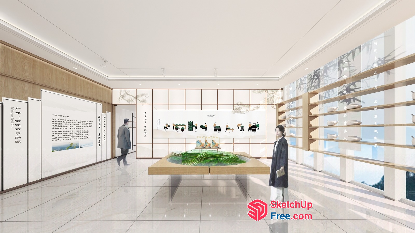 Modern Asian-Inspired Interior Design Showroom 3D SketchUp File