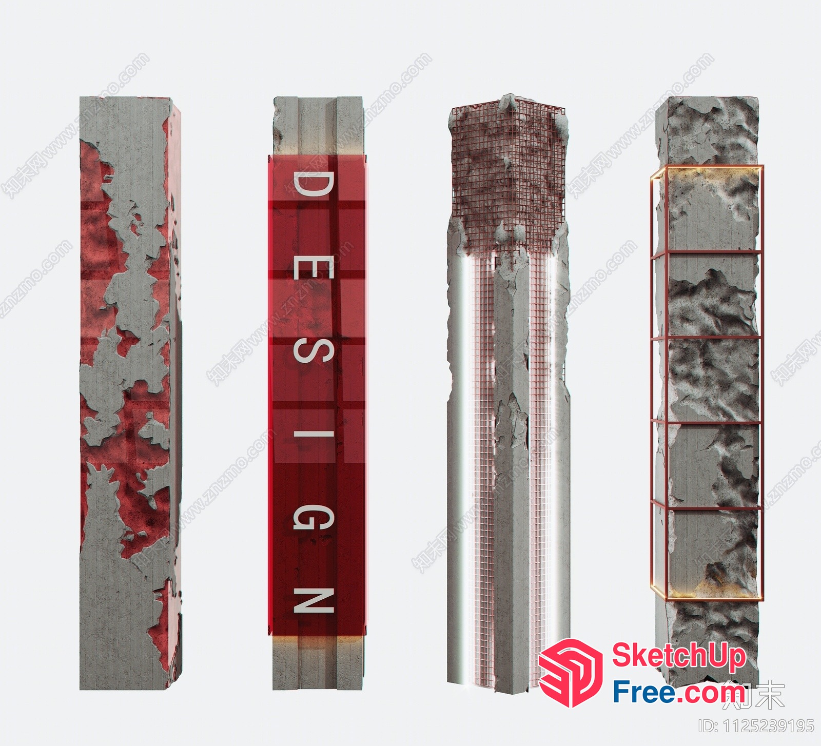 Pillar Design Elements 3D SketchUp File