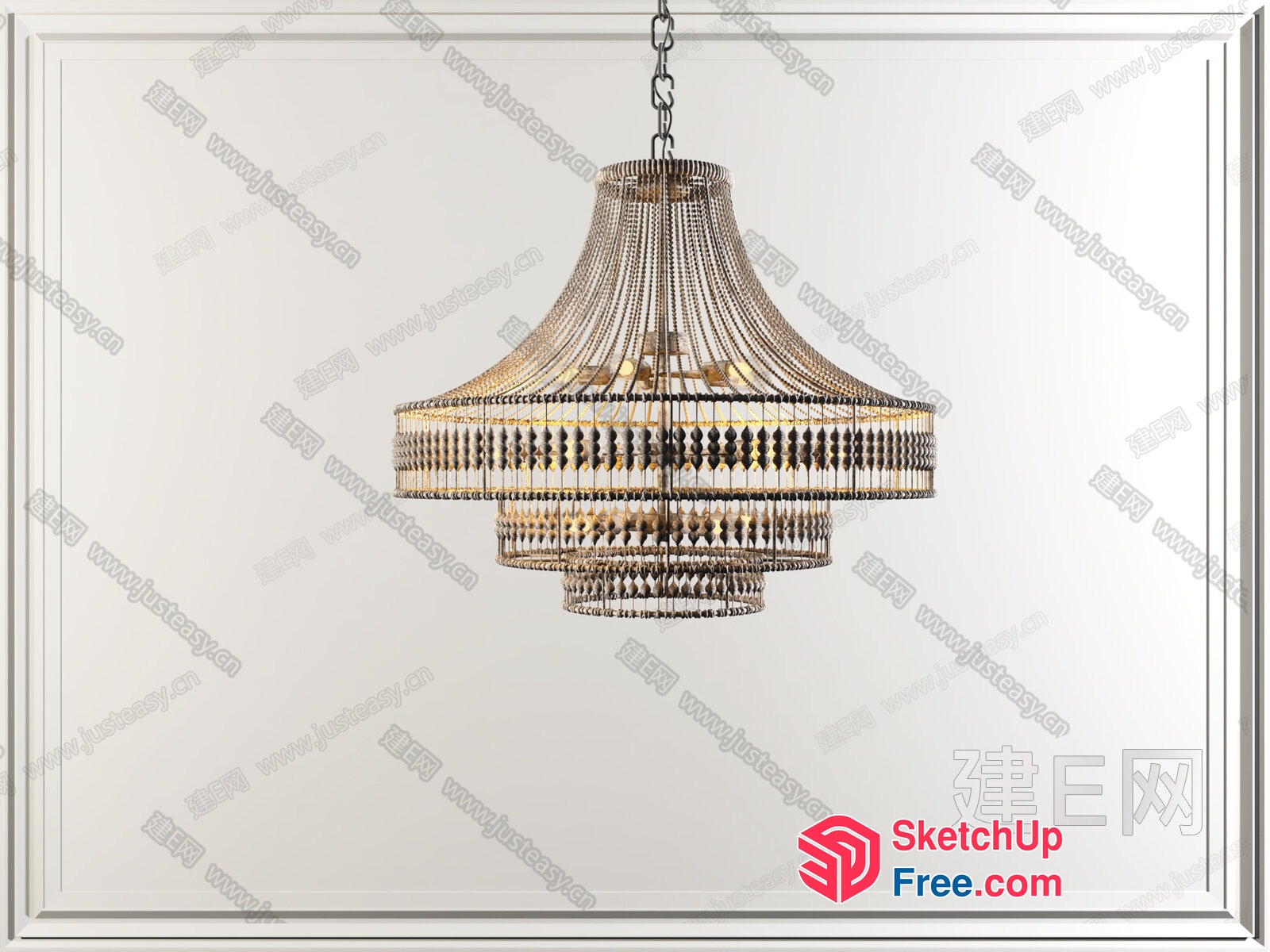 Elegant Crystal Chandelier 3D SketchUp File
