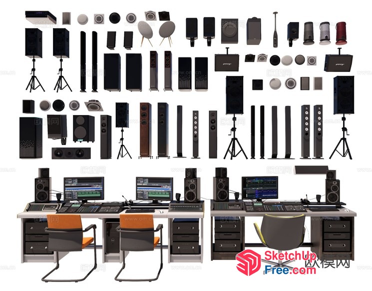 Professional Recording Studio Setup 3D SketchUp File