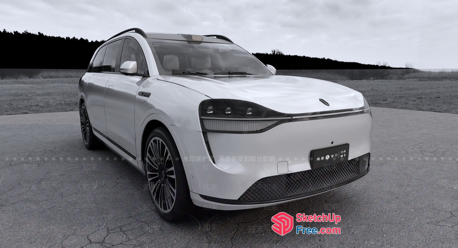 Modern White Suv Exterior 3D SketchUp File