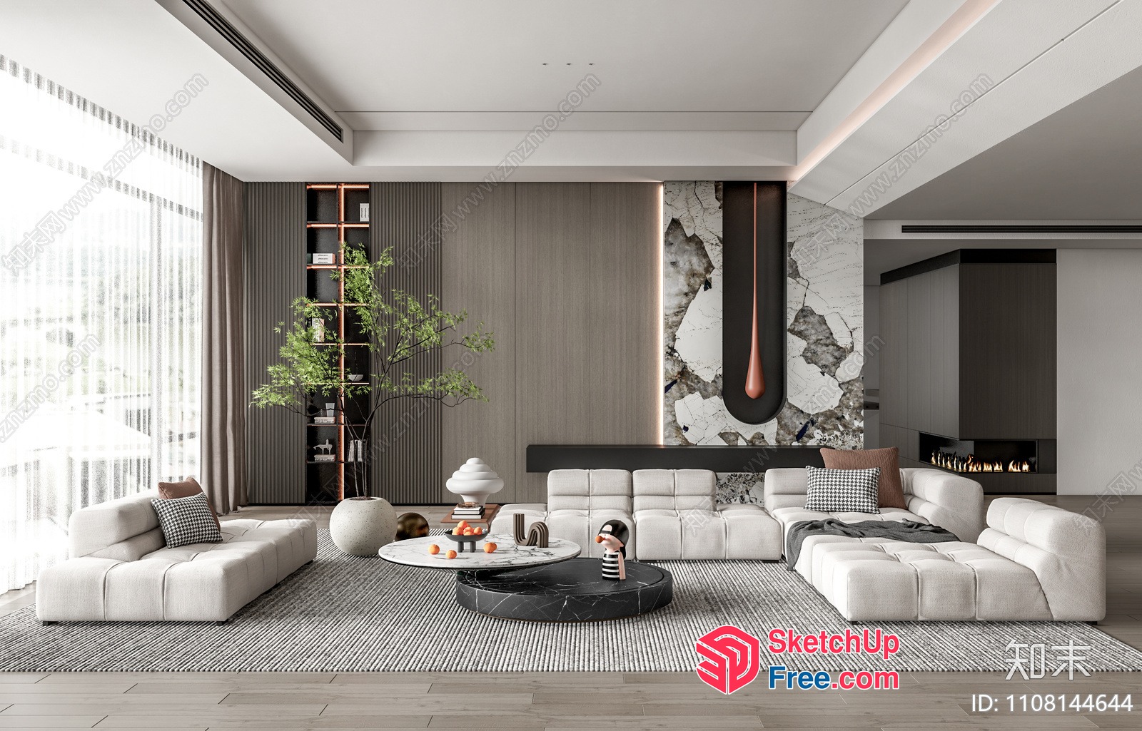 Modern Minimalist Interior Living Room 3D SketchUp File