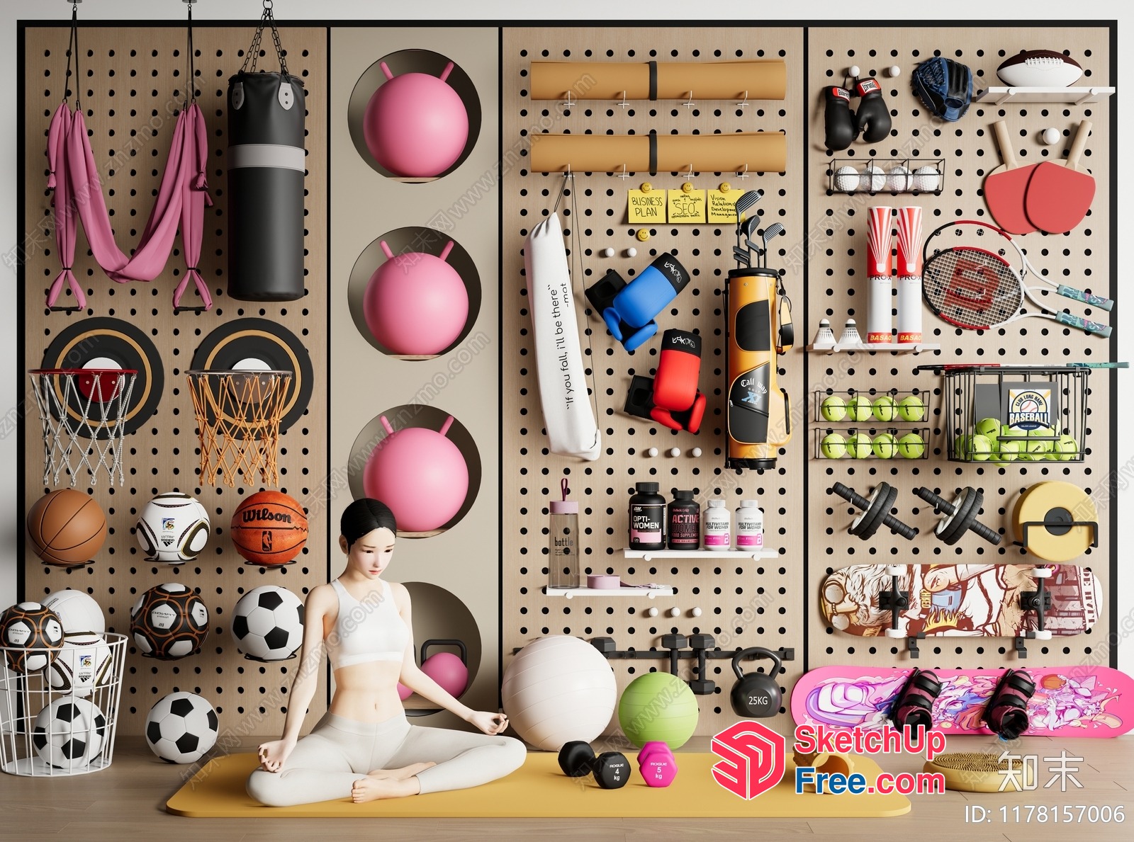 Sports Equipment And Accessories For Home Workout 3D SketchUp File