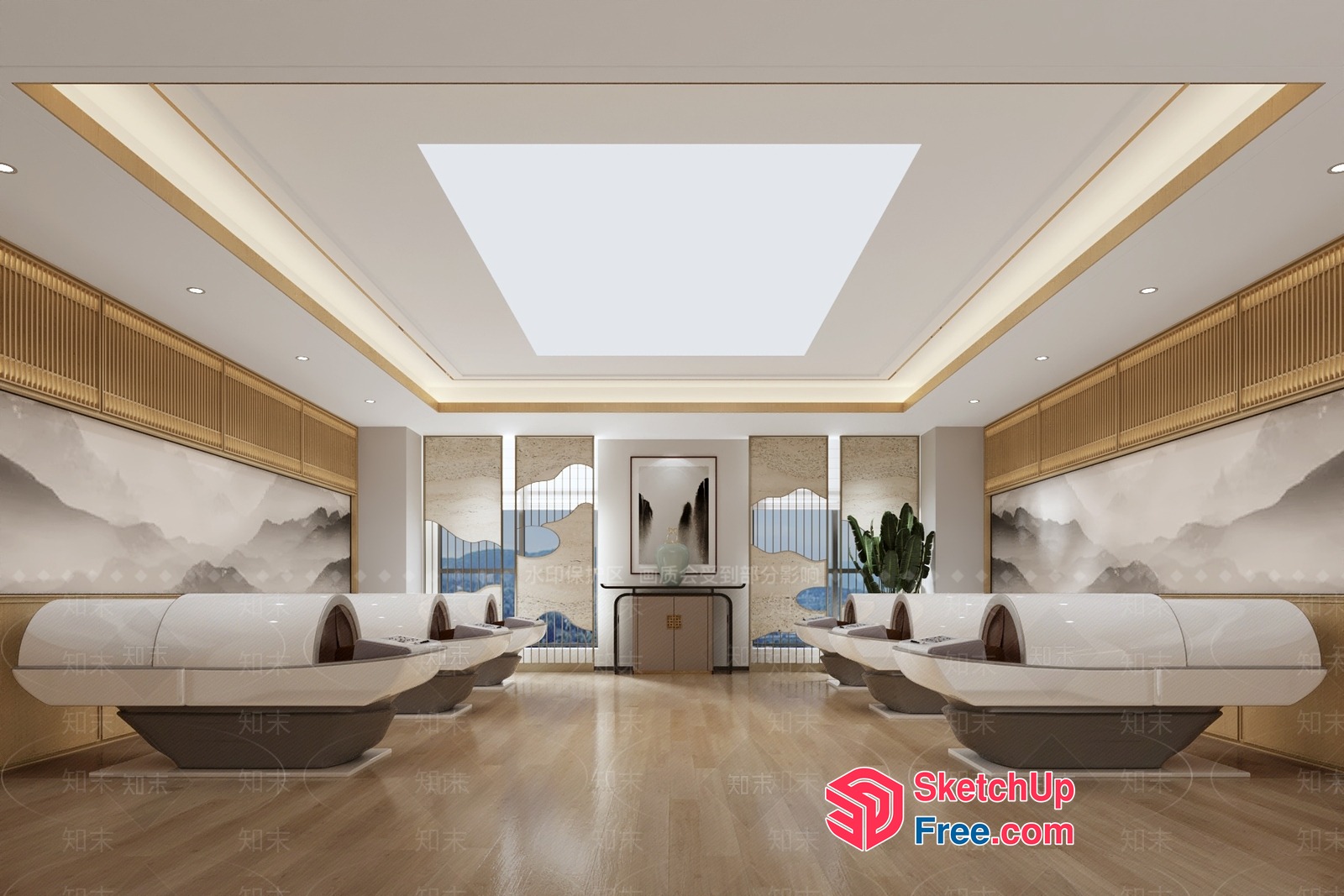 Modern Spa Room With Sleek Furniture And Natural Light 3D SketchUp File