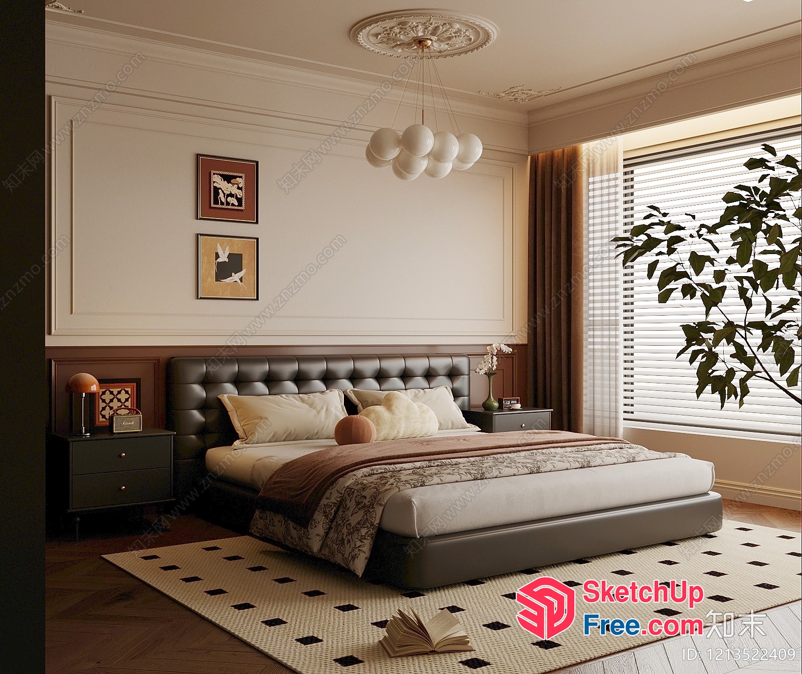 Modern Minimalist Bedroom Interior Design 3D SketchUp File