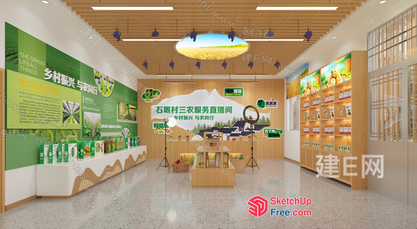 Displaying Interior Design For A Retail Space 3D SketchUp File