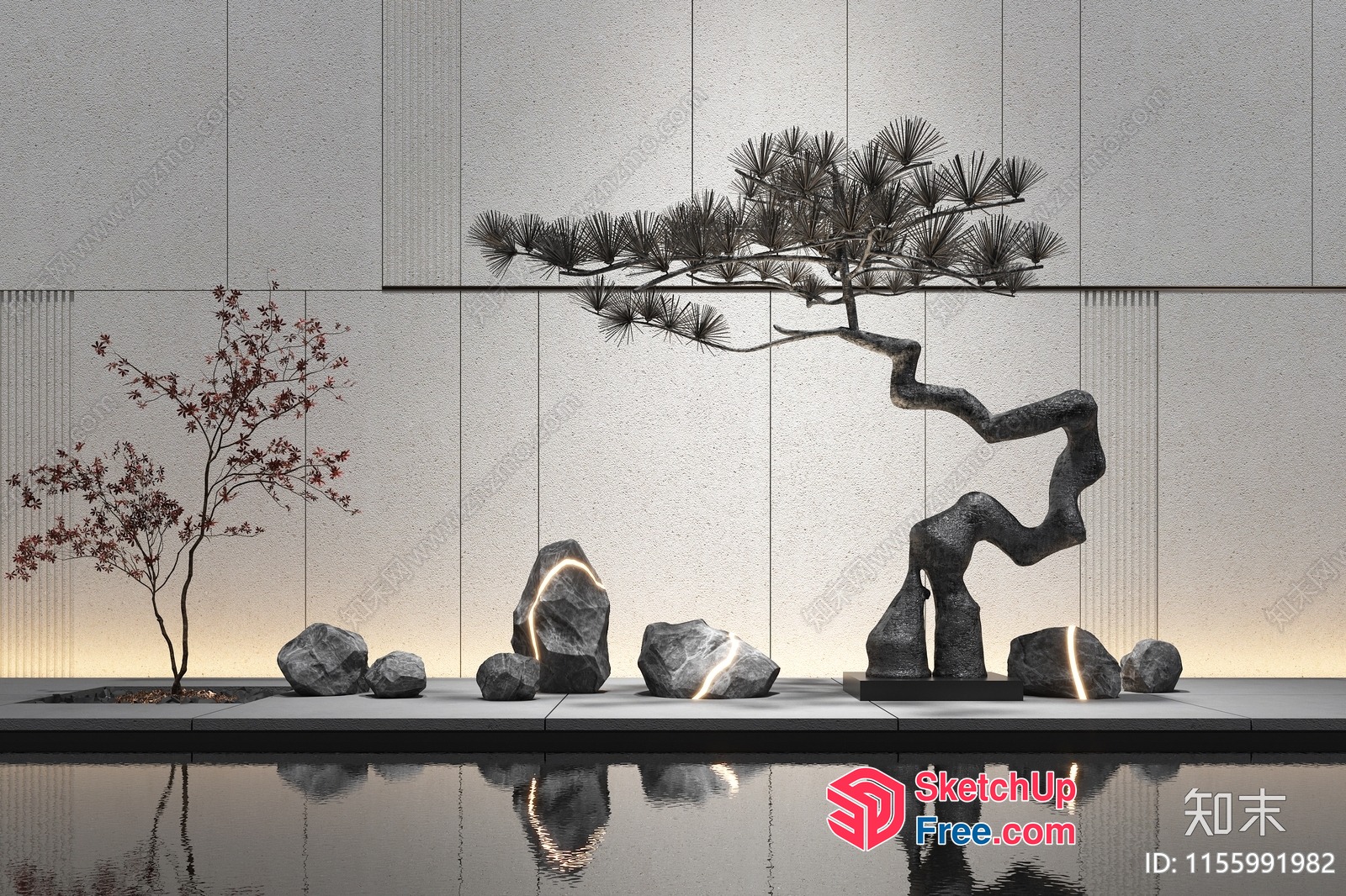 Elegant Modern Japanese-Inspired Interior Design 3D SketchUp File