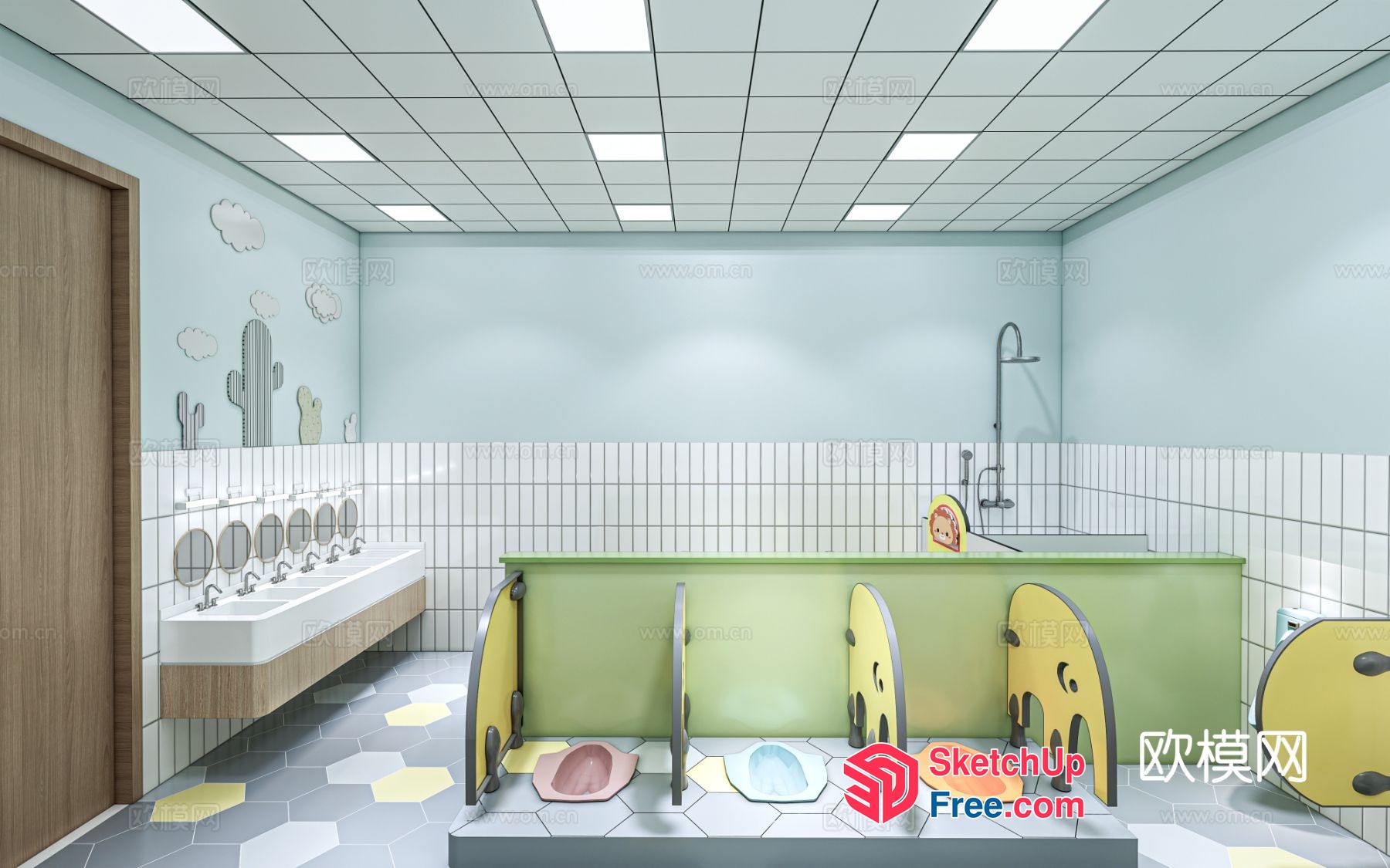 Modern Bathroom With Unique Sink And Faucet Design 3D SketchUp File