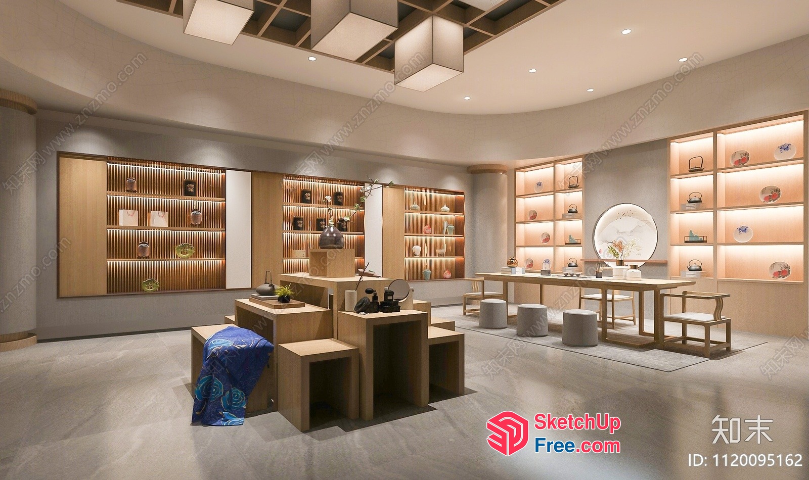 Modern Japanese-Style Interior Decor With Natural Elements 3D SketchUp File