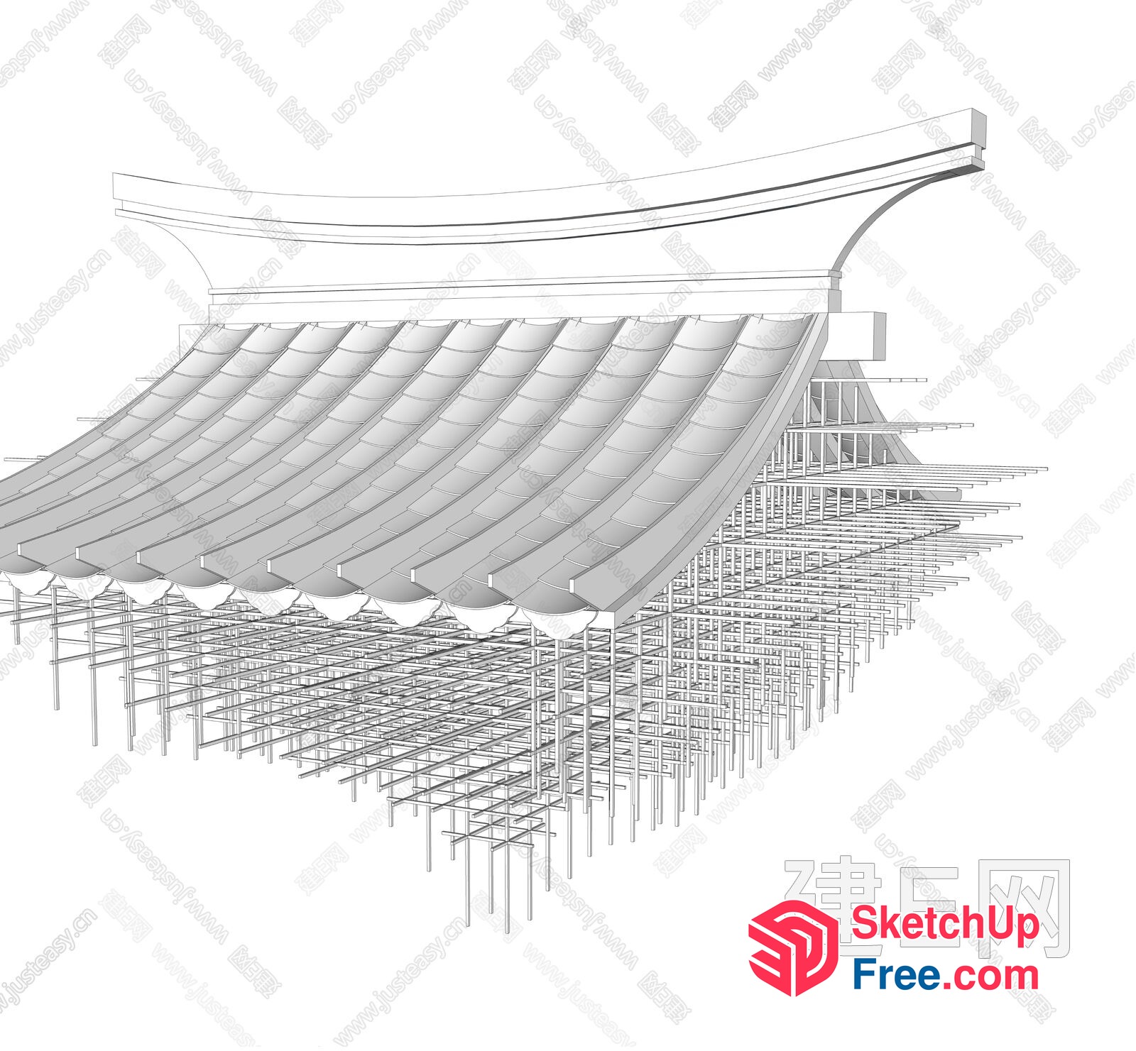 Architectural Roof Synthesis Design 3D SketchUp File