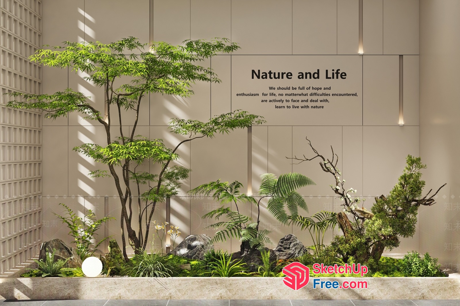 Serene Garden Oasis 3D SketchUp File