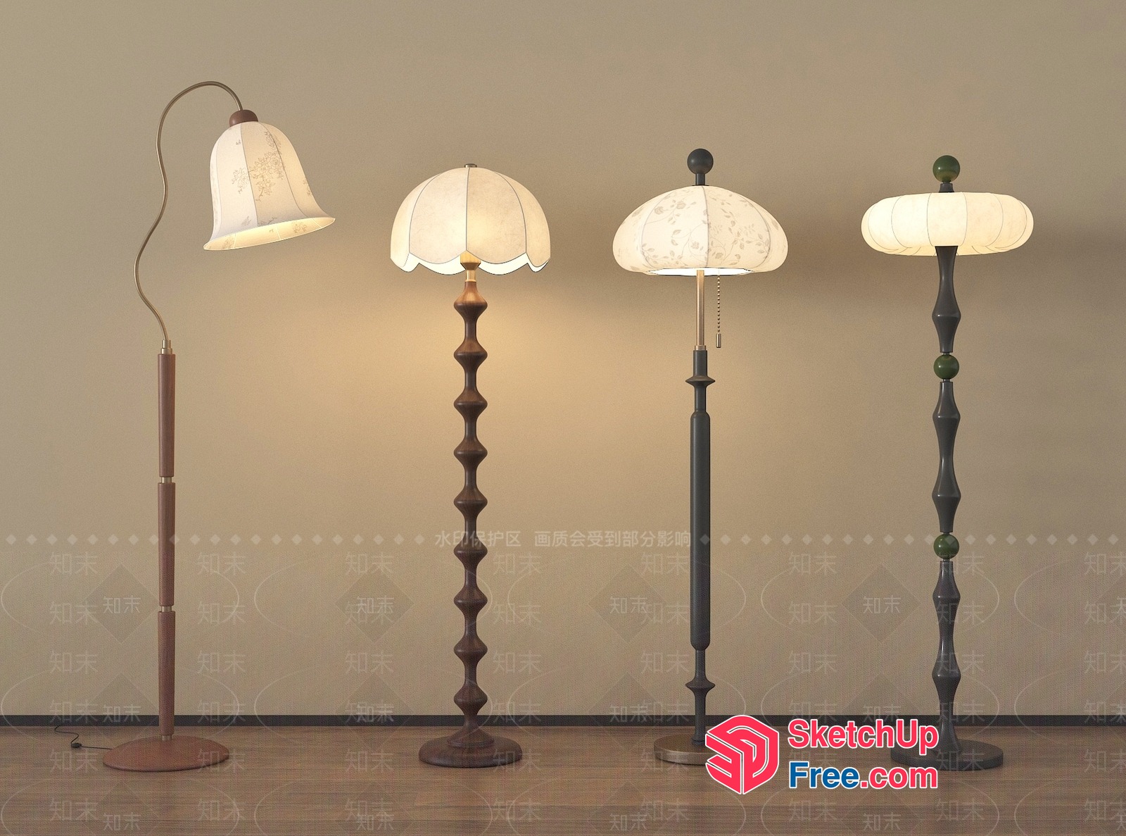 Floor Lamps With Unique Designs And Shapes 3D SketchUp File