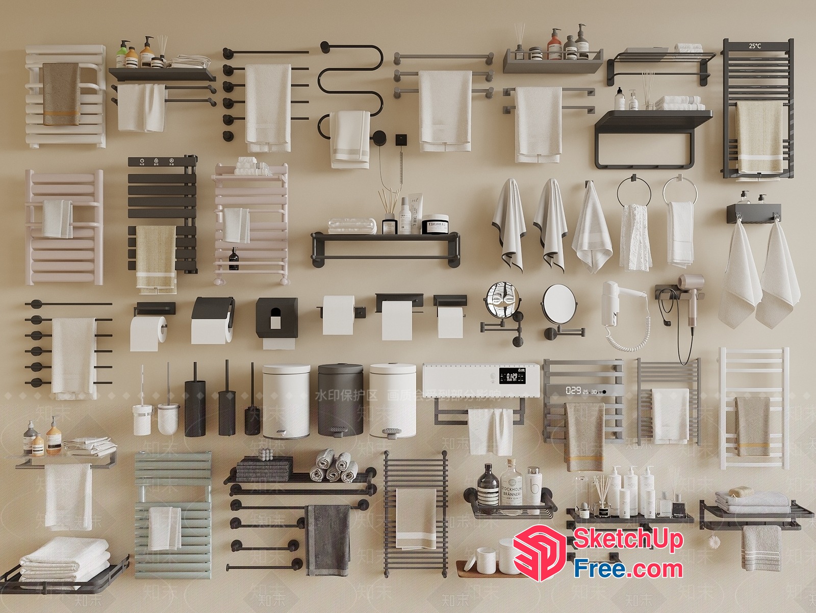 Bathroom Decor Items Collection 3D SketchUp File