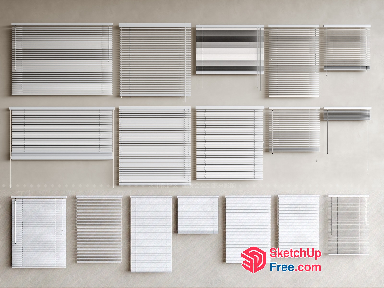 White Blinds Collection 3D SketchUp File