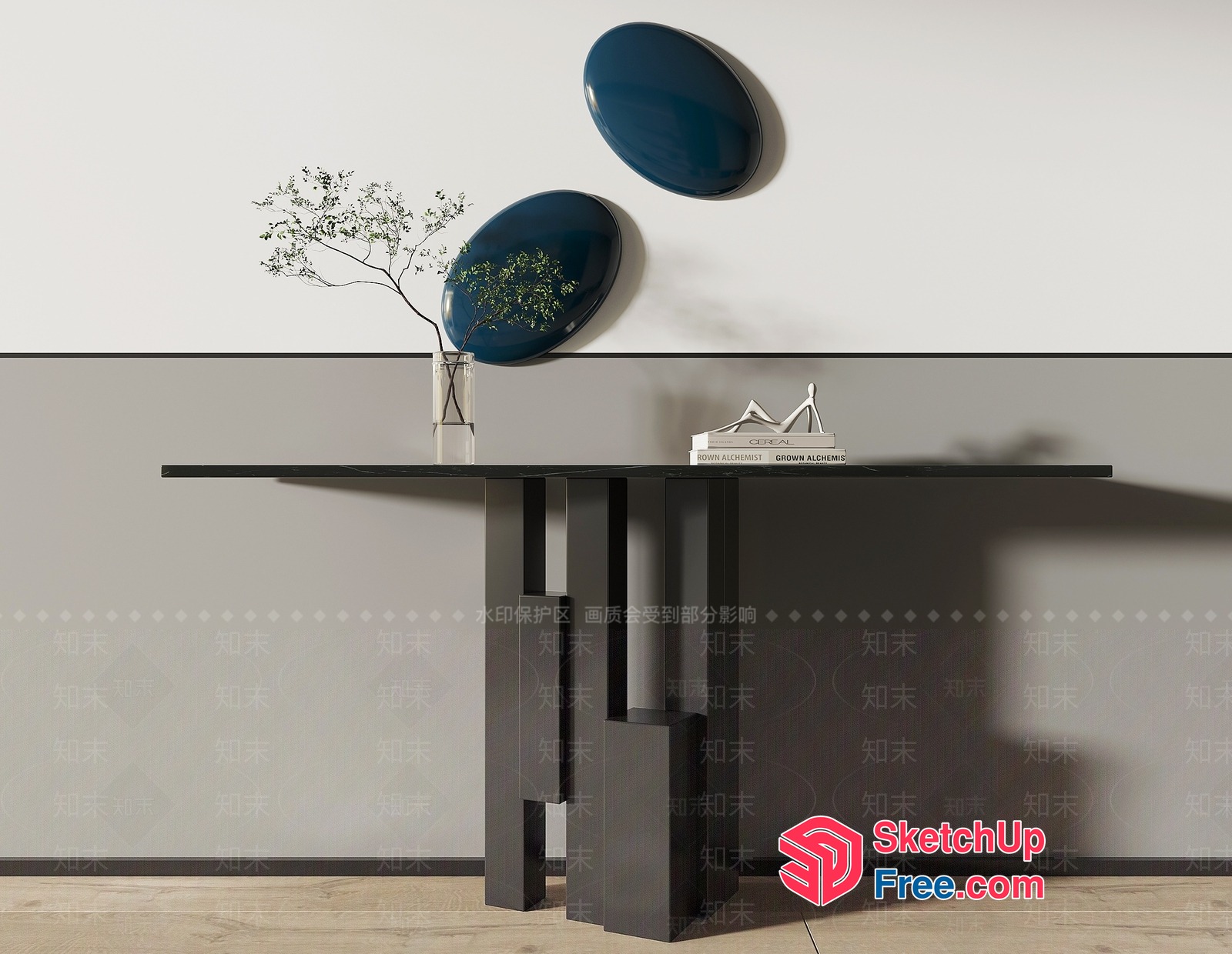 Modern Minimalist Console Table 3D SketchUp File
