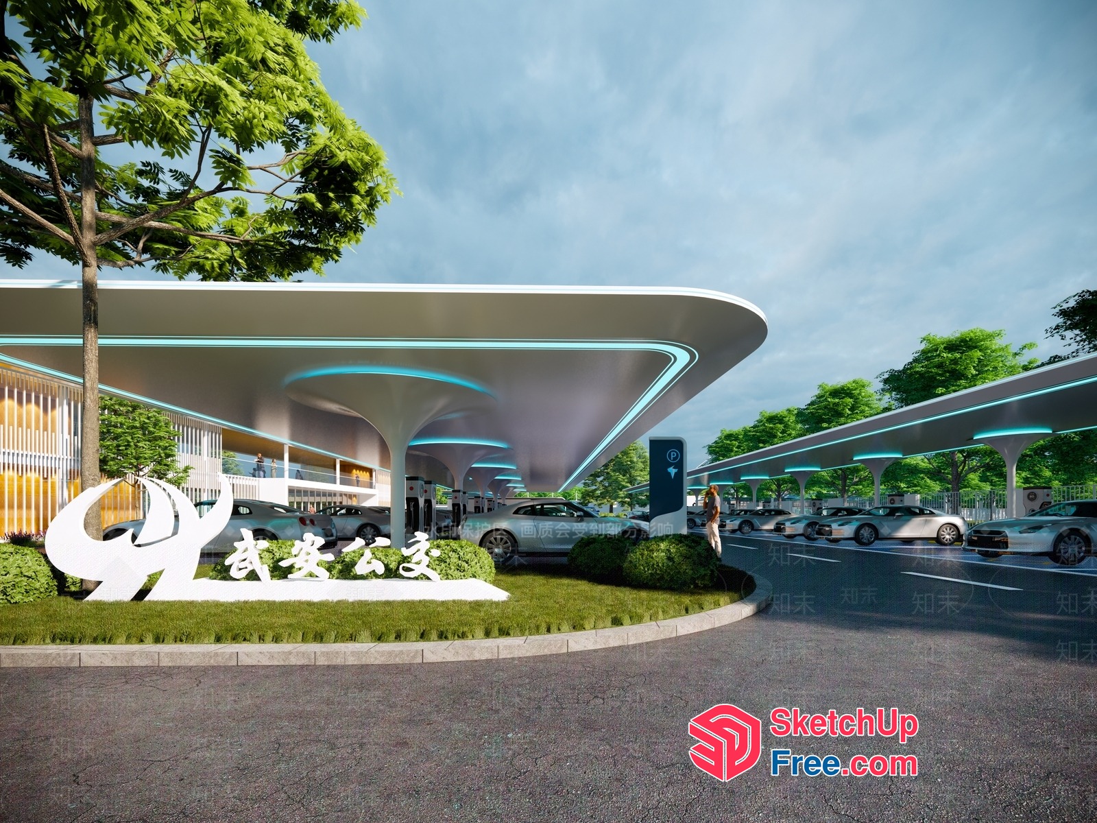 Futuristic Gas Station 3D SketchUp File