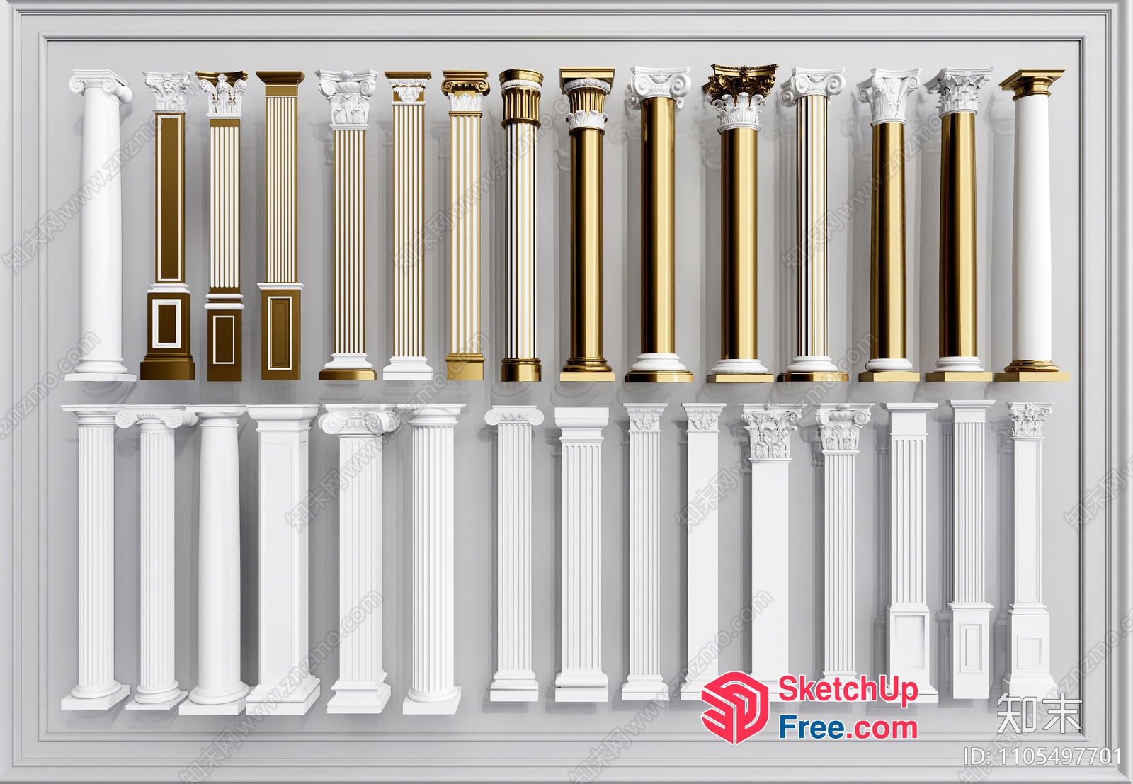 Classical Pillars And Columns 3D SketchUp File