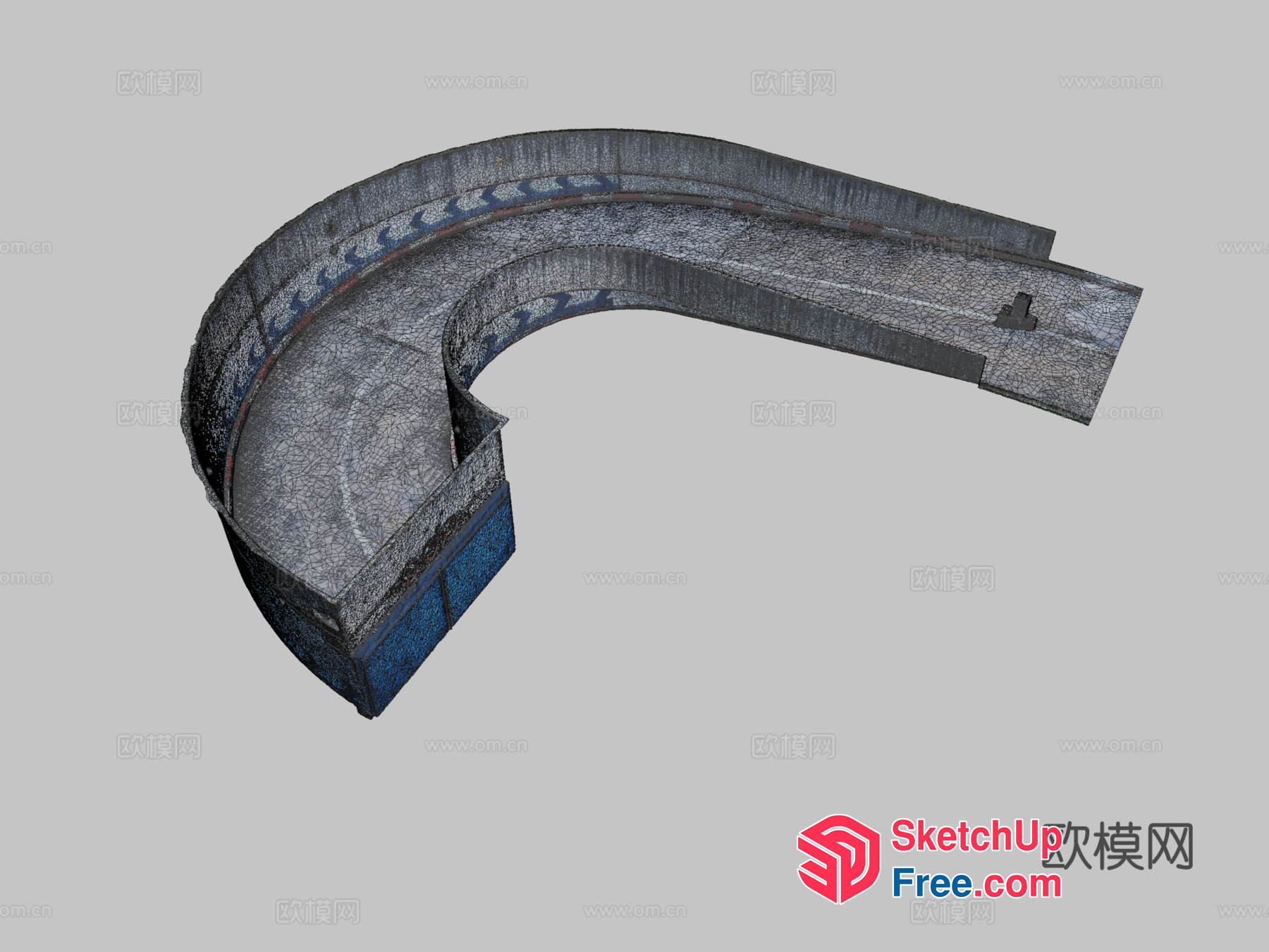 Stone And Wood Curved Archway 3D SketchUp File