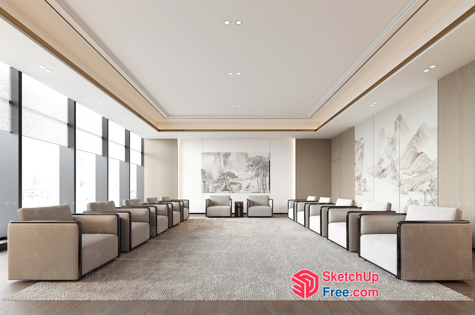 Elegant And Modern Office Space 3D SketchUp File