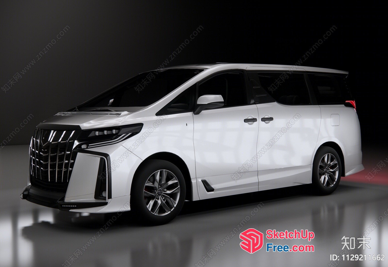 White Minivan With Chrome Grill And Sleek Design 3D SketchUp File