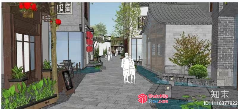 Exterior Decor Of A Traditional Chinese Street 3D SketchUp File