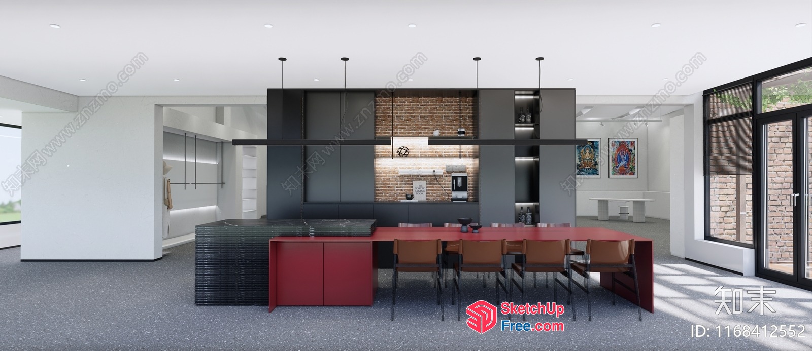 Modern Minimalist Office Interior Design 3D SketchUp File
