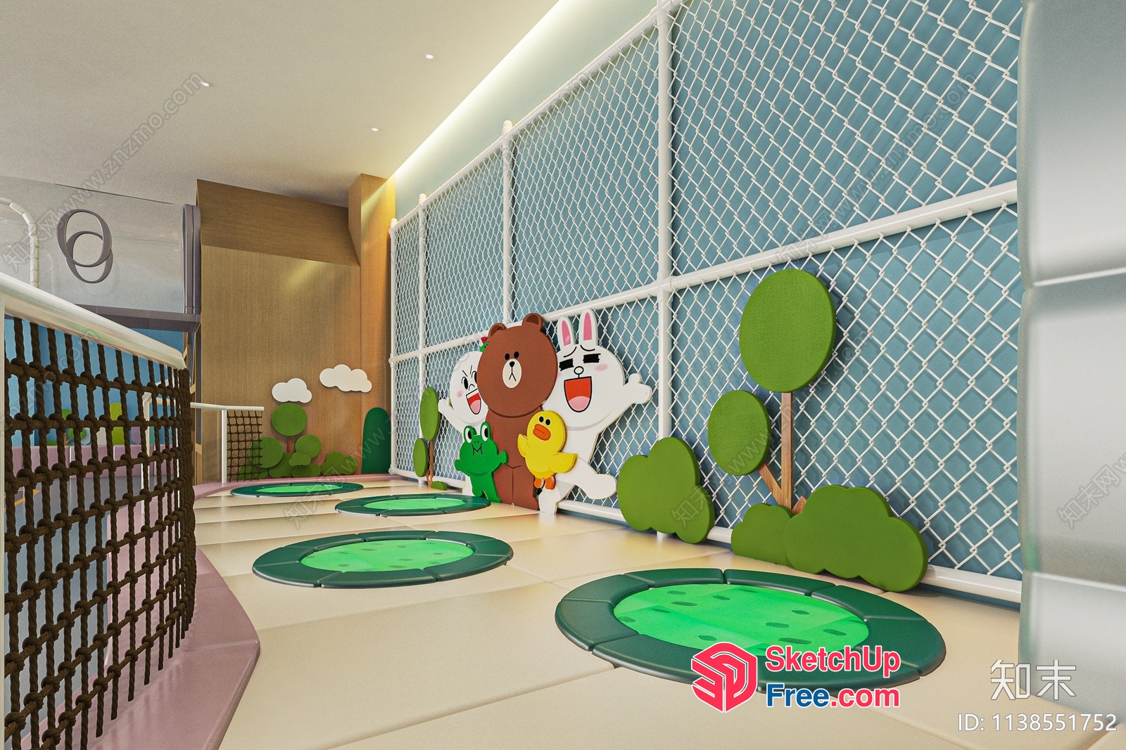 Cartoon Characters In A Playroom 3D SketchUp File