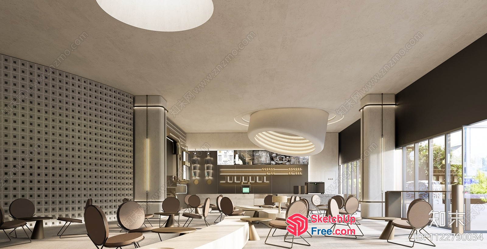 Modern Minimalist Office Space With Neutral Color Palette 3D SketchUp File