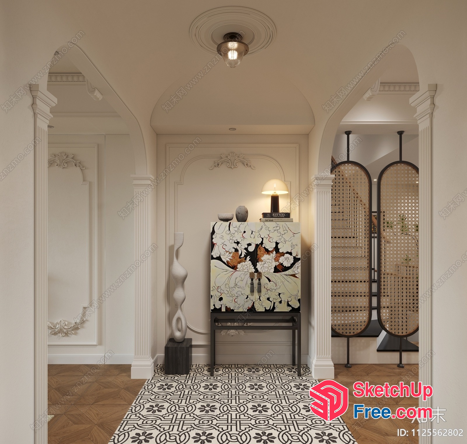 Elegant And Sophisticated Hallway Interior 3D SketchUp File
