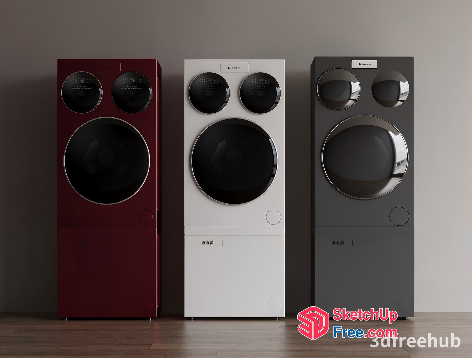 Modern Laundry Room Appliances 3D SketchUp File