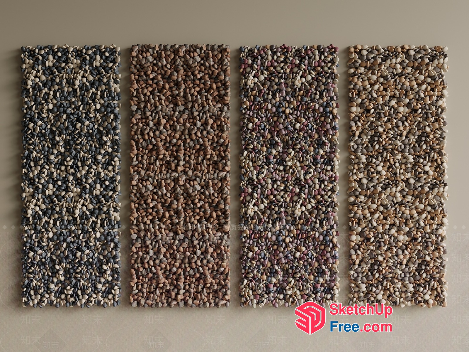 Pebble Wall Art Panels 3D SketchUp File