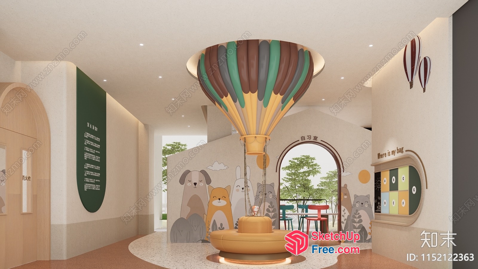 Playful And Whimsical Animal-Themed Children'S Play Area 3D SketchUp File