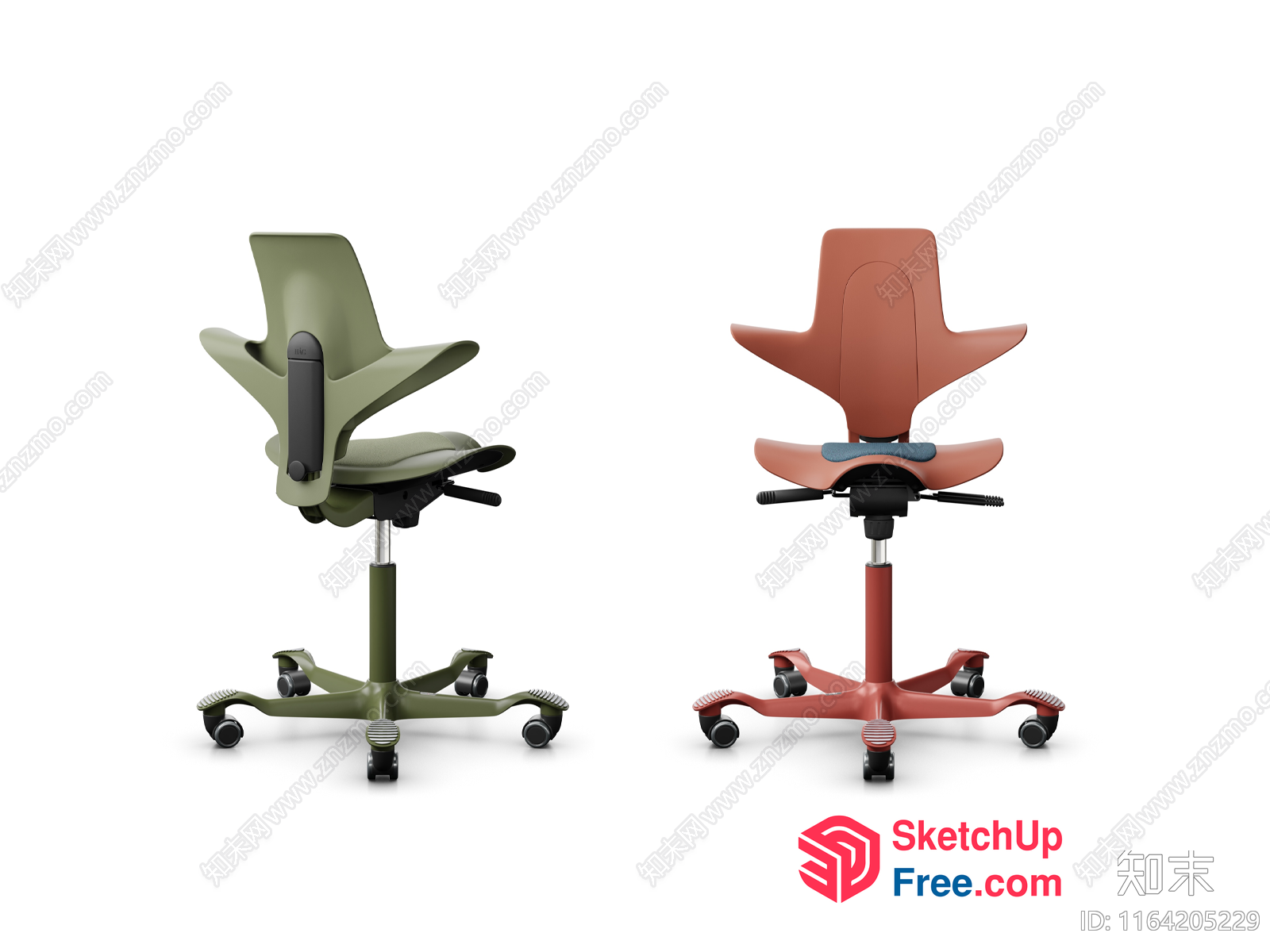 Modern Office Chairs With Adjustable Height 3D SketchUp File