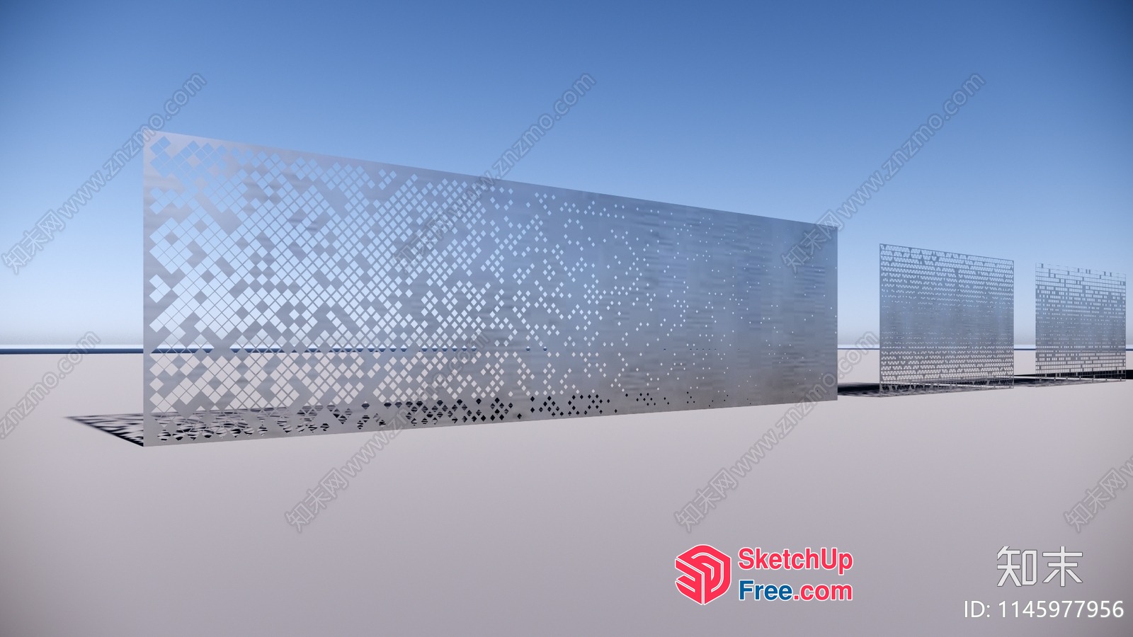 Outdoor Decorative Wall Screen 3D SketchUp File