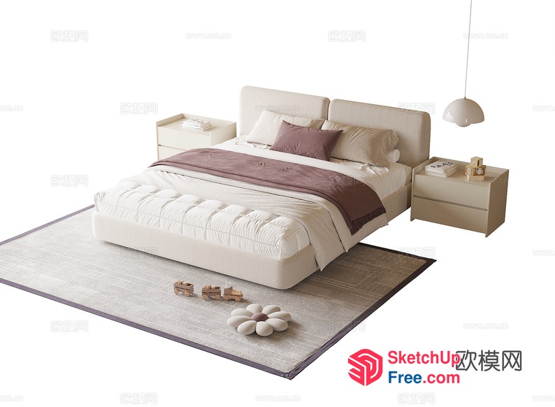Elegant Minimalist Bedroom Design 3D SketchUp File