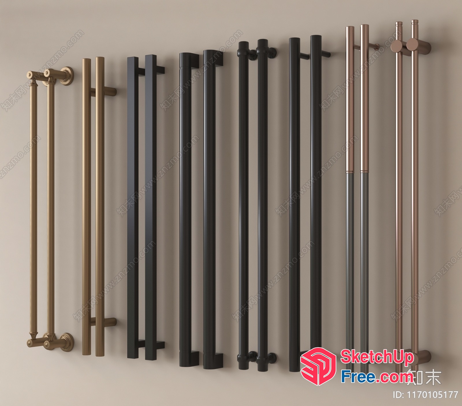 Modern Metal Hardware Collection 3D SketchUp File