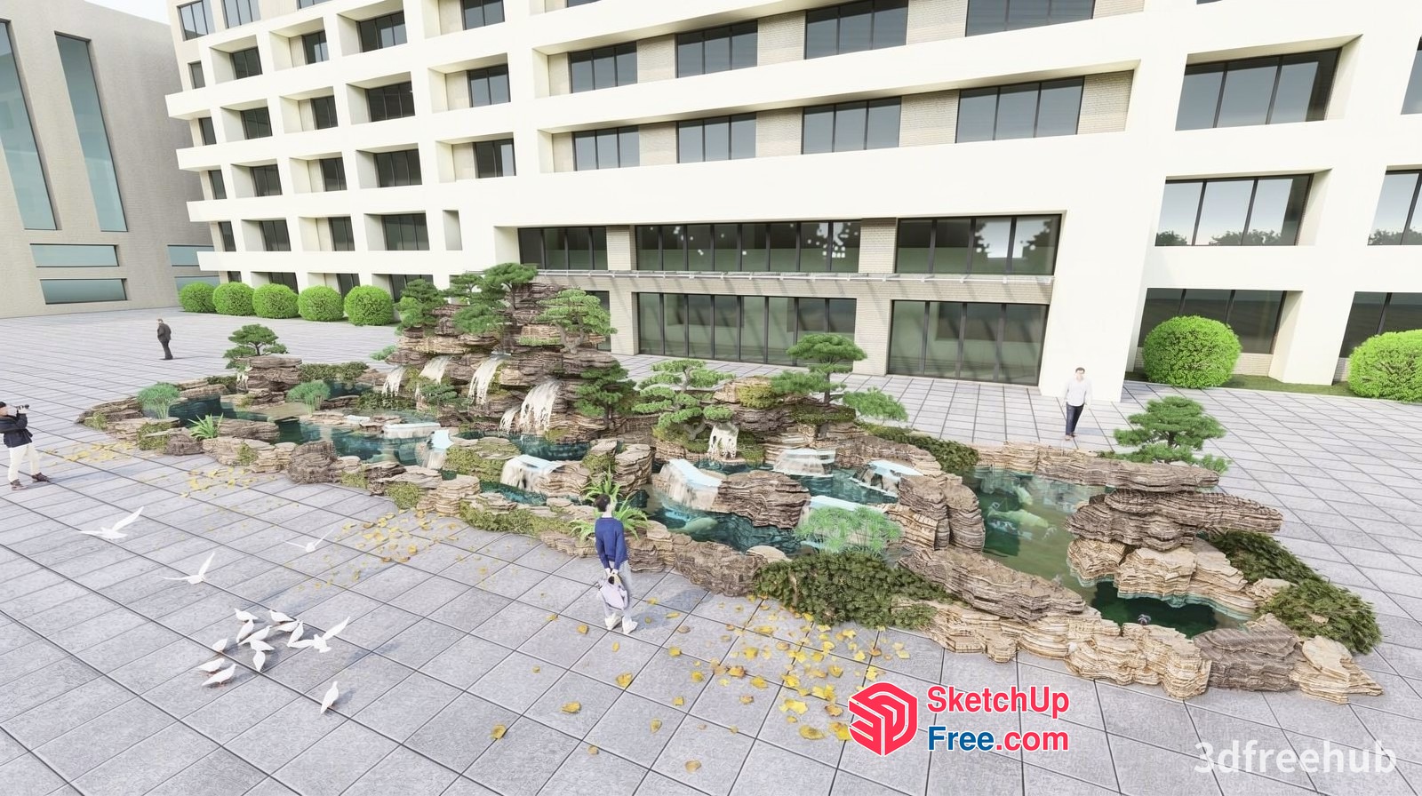 Serene Waterfall Oasis 3D SketchUp File
