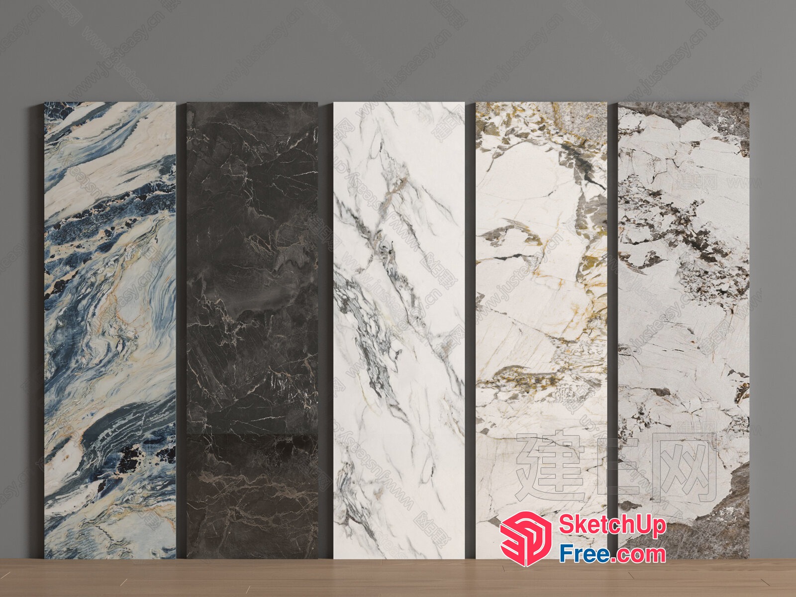 Marble Patterned Wall Panels 3D SketchUp File